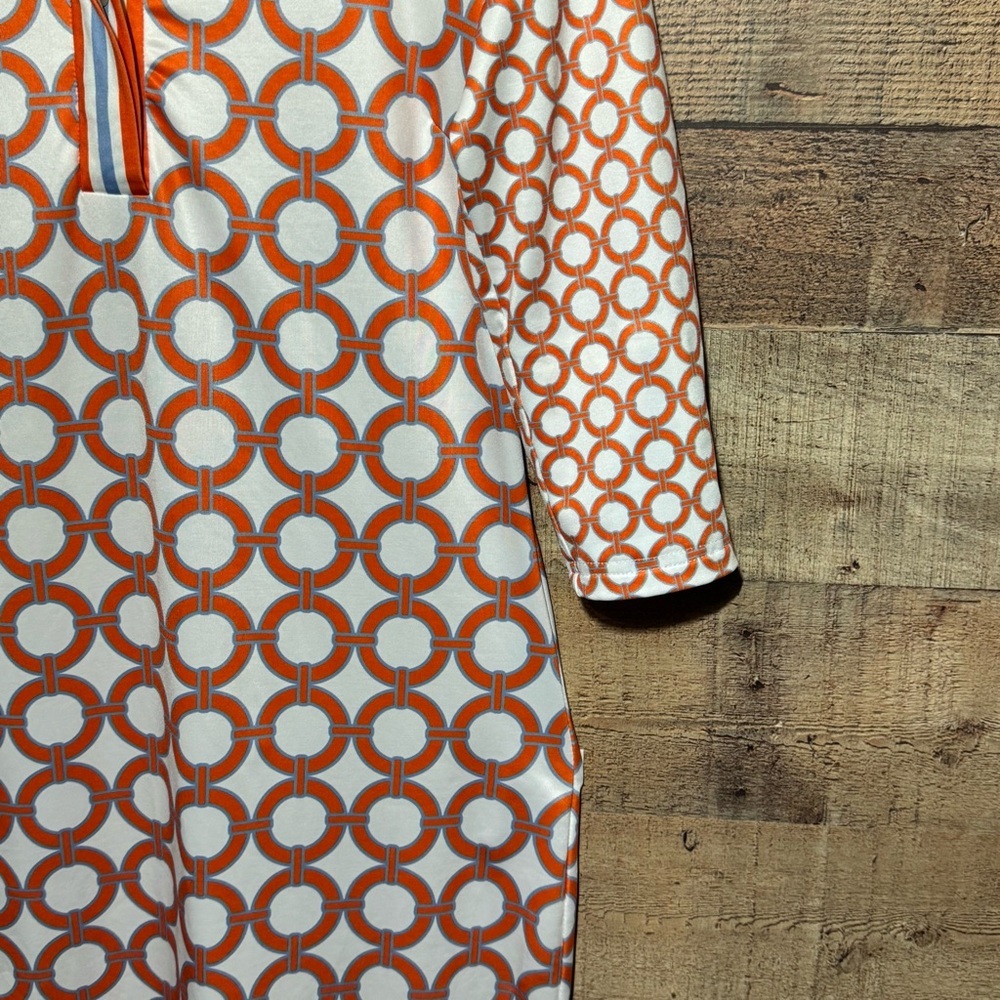Gretchen Scott Designs Jersey Everywhere Dress Orange Blue size Small - Picture 5 of 11
